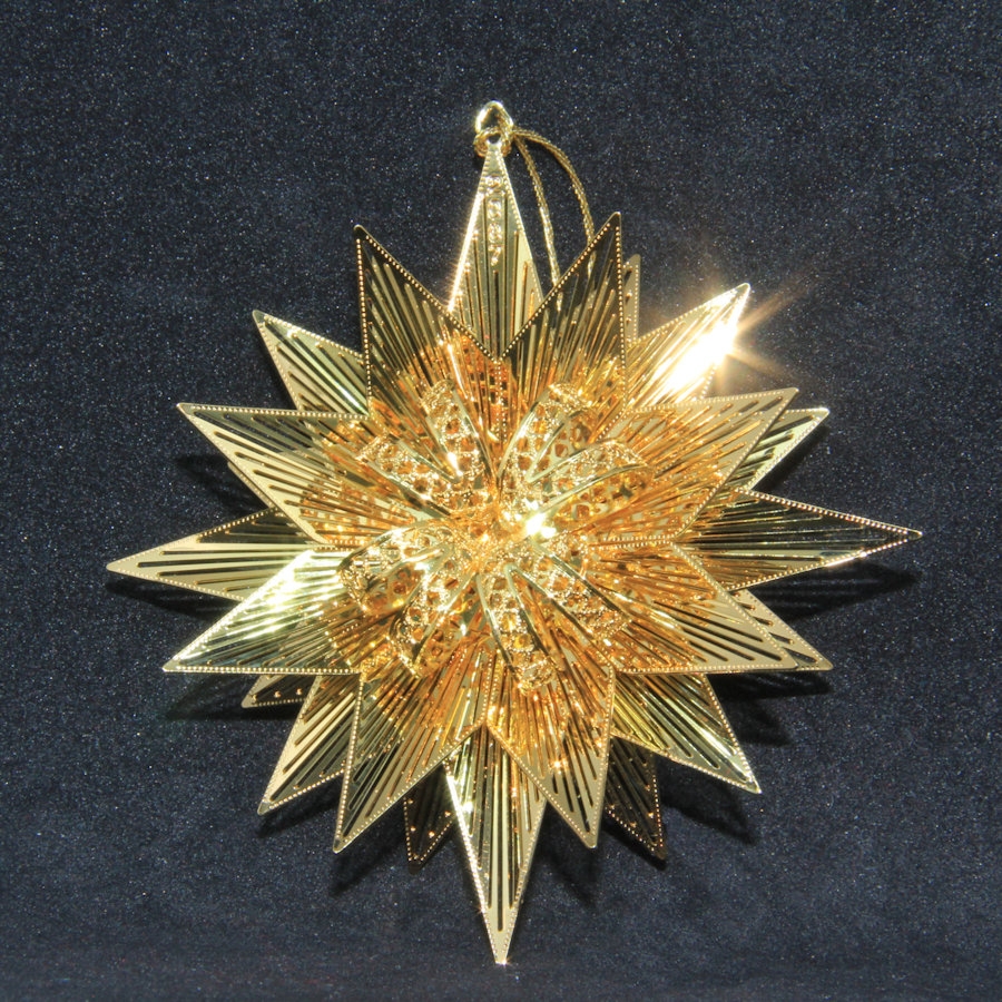 2007 The Danbury Mint Gold Christmas Ornament Collection Star Bright 