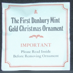 1976 - First Ornament Certificate